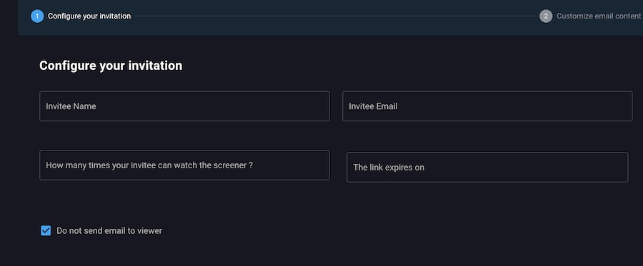 screenable configure invite
